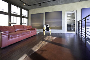 Recycled Wood and Leather Flooring