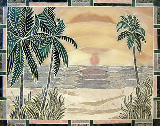 Sunset Beach Mural - 33.5 x 26.5